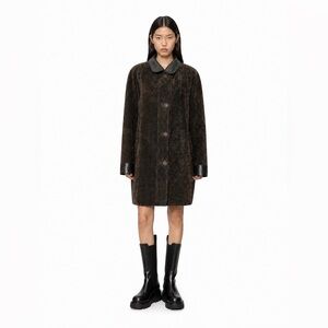 VINTAGE - Sélections A&S Brown Suede & Leather Coat